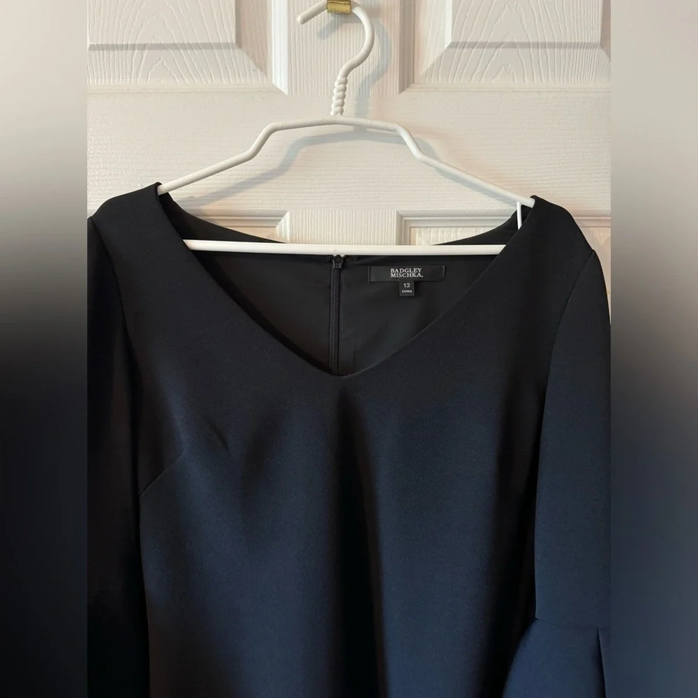 Badgley Mischka Midi Black‎ Dress Women Size 12 - Picture 4 of 8